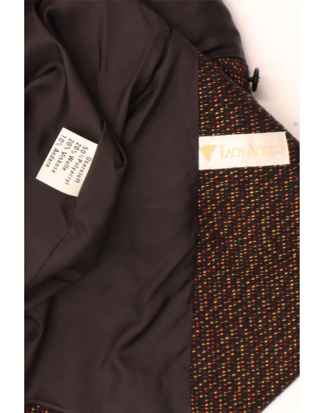 Vintage damska marynarka z podwójnymi piersiami UK 16, duży brązowy nadruk zwierzęcy