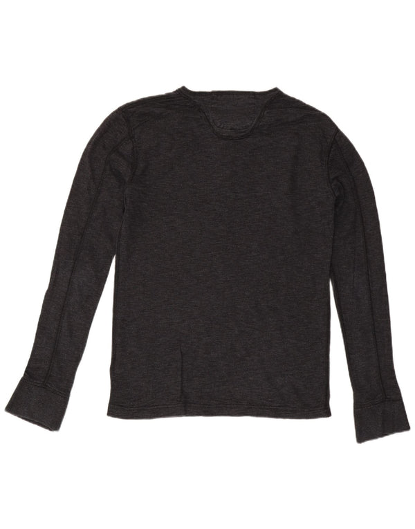 SUPERDRY Męski top z długim rękawem, średnioszary, bawełniany