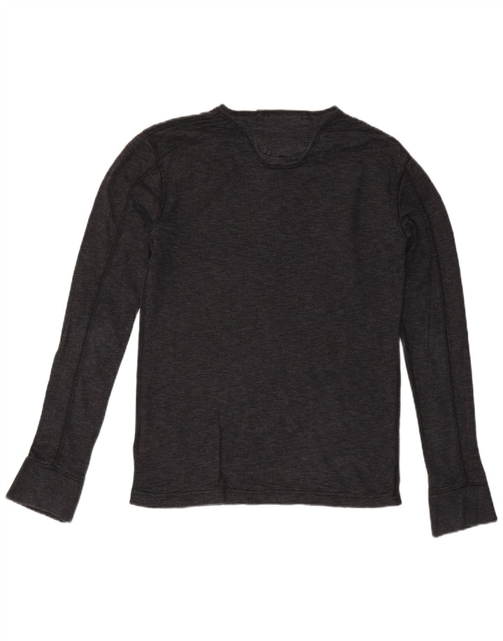 SUPERDRY Męski top z długim rękawem, średnioszary, bawełniany