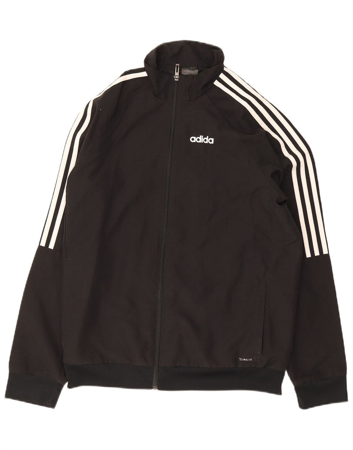 Adidas Męska kurtka dresowa Climalite, mała, czarna, poliestrowa