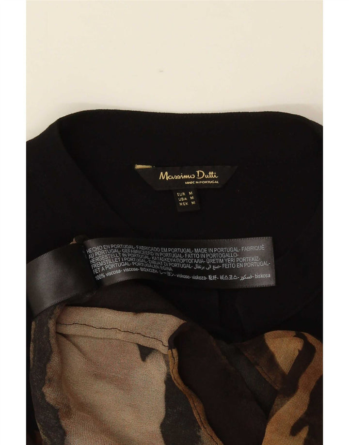 Damski prześwitujący top Massimo Dutti UK 14 w kolorze średniego brązu ze zwierzęcym nadrukiem