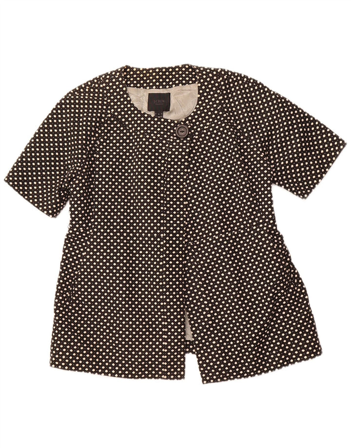 J. CREW Damska marynarka zapinana na 1 guzik US 12, duża, czarna w cętki