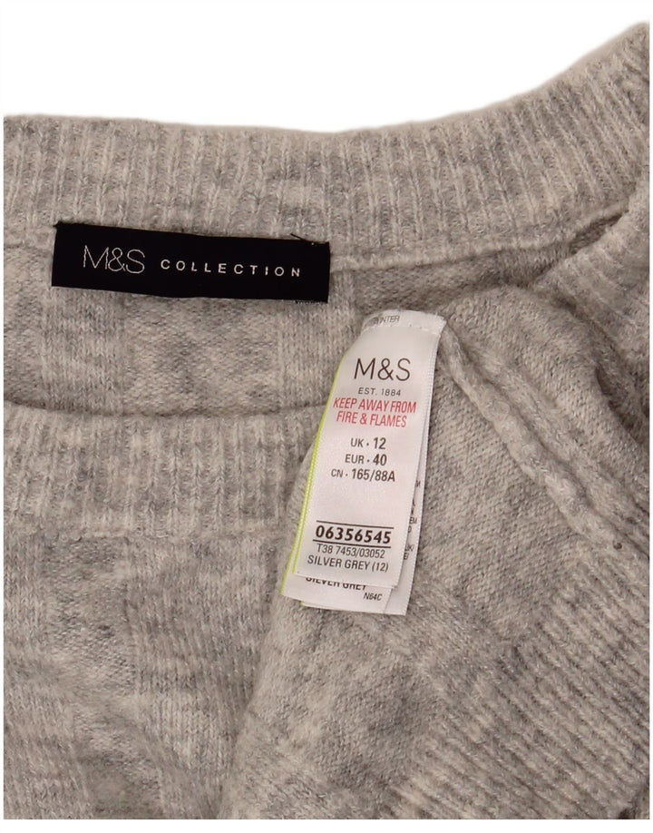 Marks & Spencer Damski sweter z okrągłym dekoltem, UK 12, średni szary