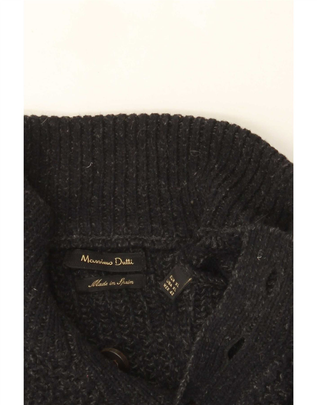 Męski sweter zapinany na guziki Massimo Dutti XL, szary, nakrapiany