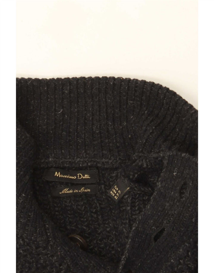Męski sweter zapinany na guziki Massimo Dutti XL, szary, nakrapiany