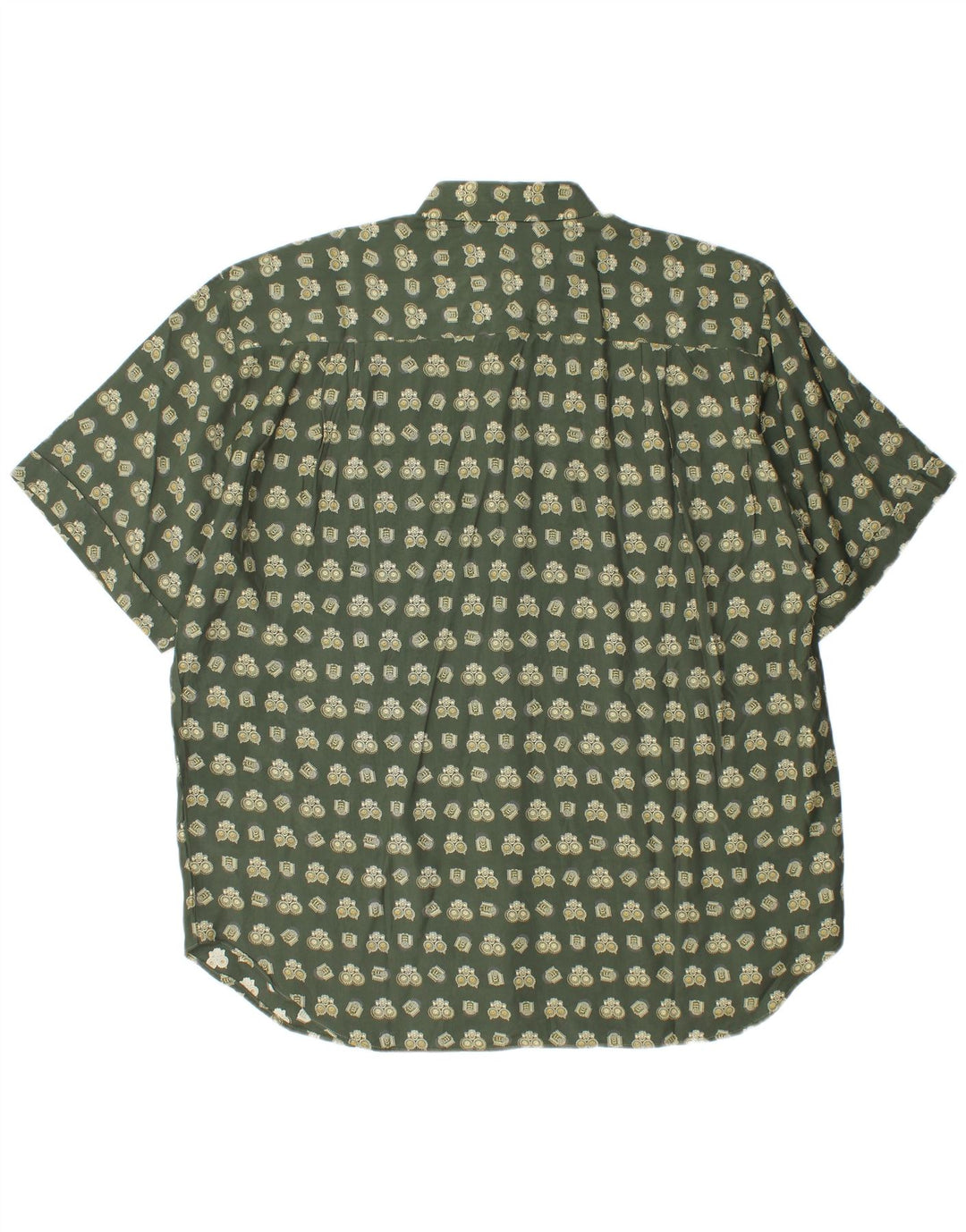 Vintage damska koszula oversize w abstrakcyjny wzór UK 16, duża, zielona, geometryczna