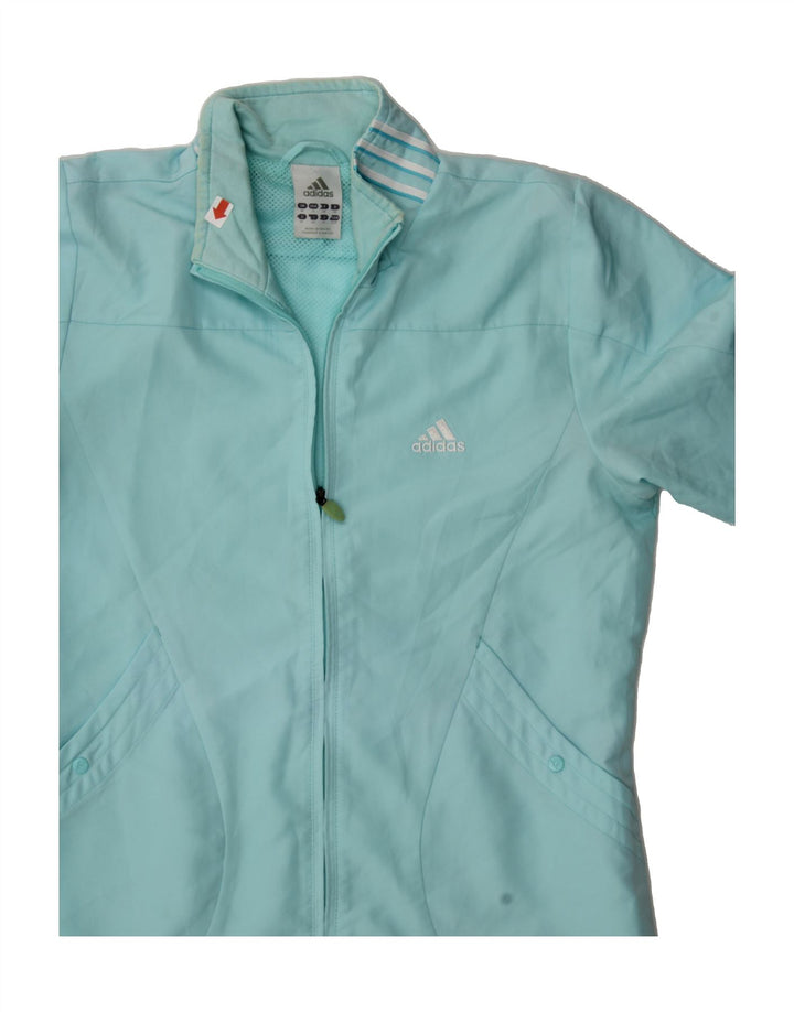 ADIDAS Womens Tracksuit Top Jacket UK 10 Small Blue Polyester Vintage Adidas and Second-Hand Adidas from Messina Hembry 