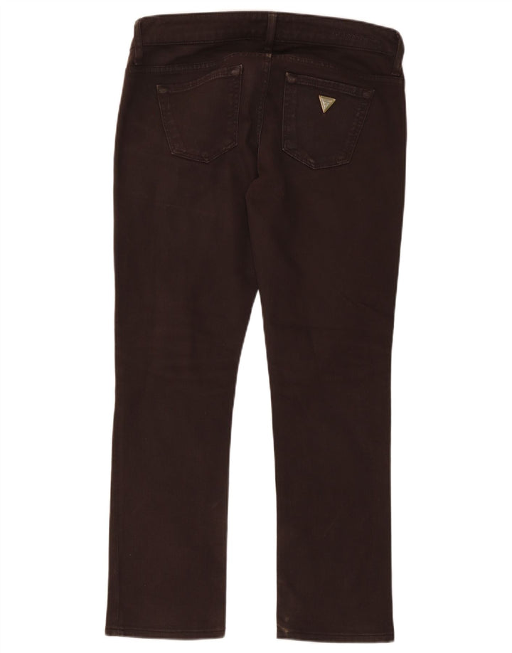 Guess Jeansy Damskie Slim W29 L27 Brązowe Bawełniane