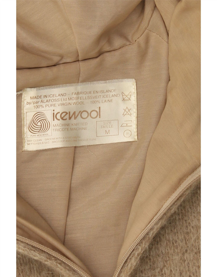 Damski płaszcz z kapturem Alafoss Icewool UK 14 w kolorze średniego beżu