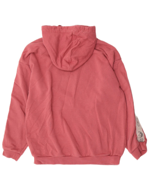 Damska bluza z kapturem Adidas Graphic UK 14 Średni różowy, bawełniany blok kolorów