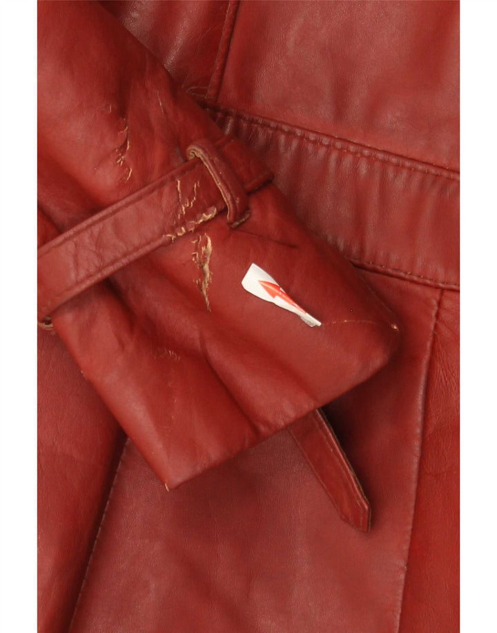 Damski płaszcz skórzany Opera UK 10 Small Burgund Classic