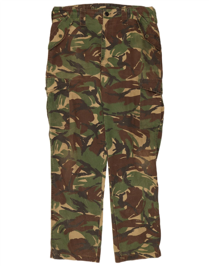 Męskie proste spodnie cargo w stylu vintage W36 L32 Khaki, kamuflaż, poliester