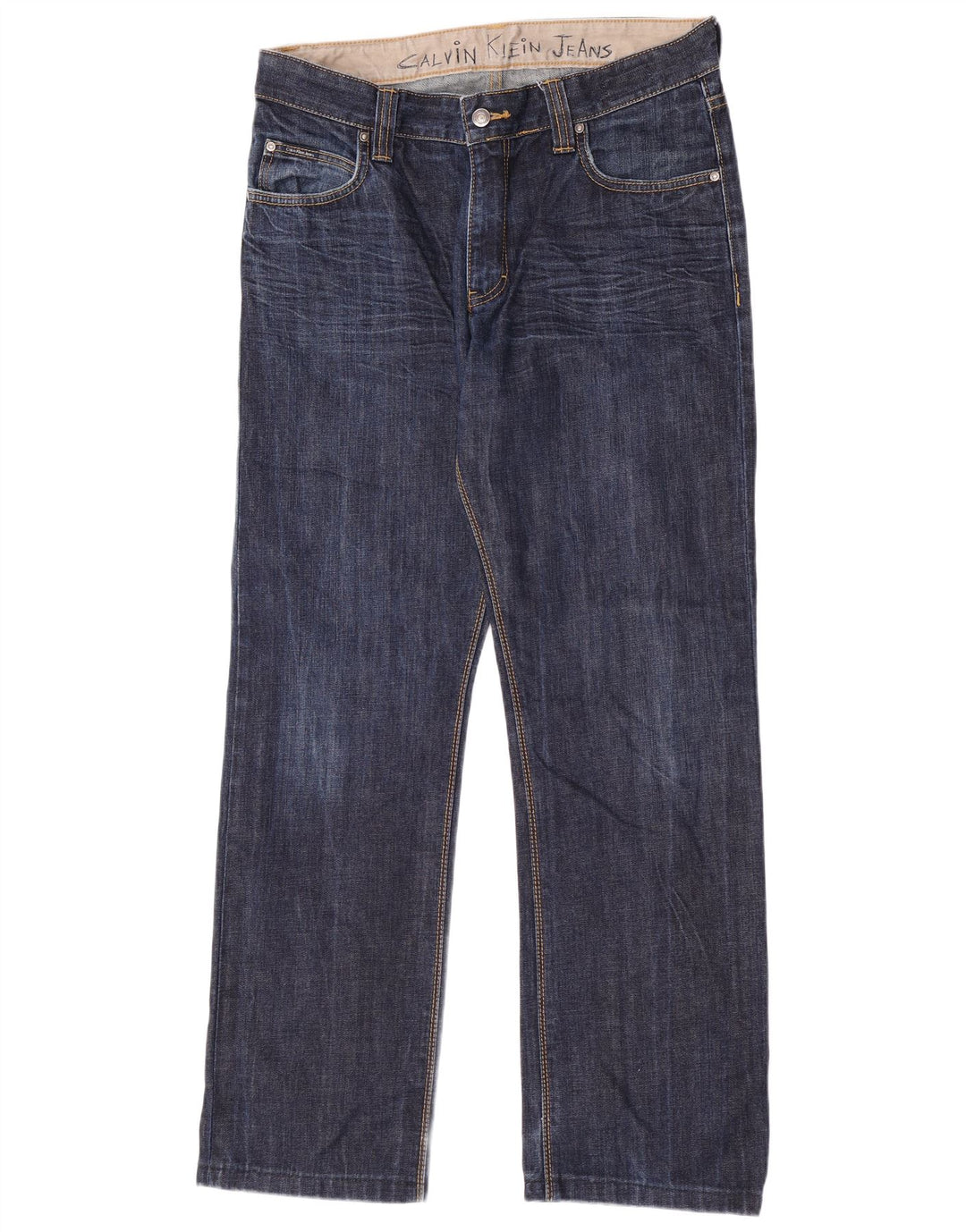 Damskie jeansy Calvin Klein Straight W33 L31 Granatowe