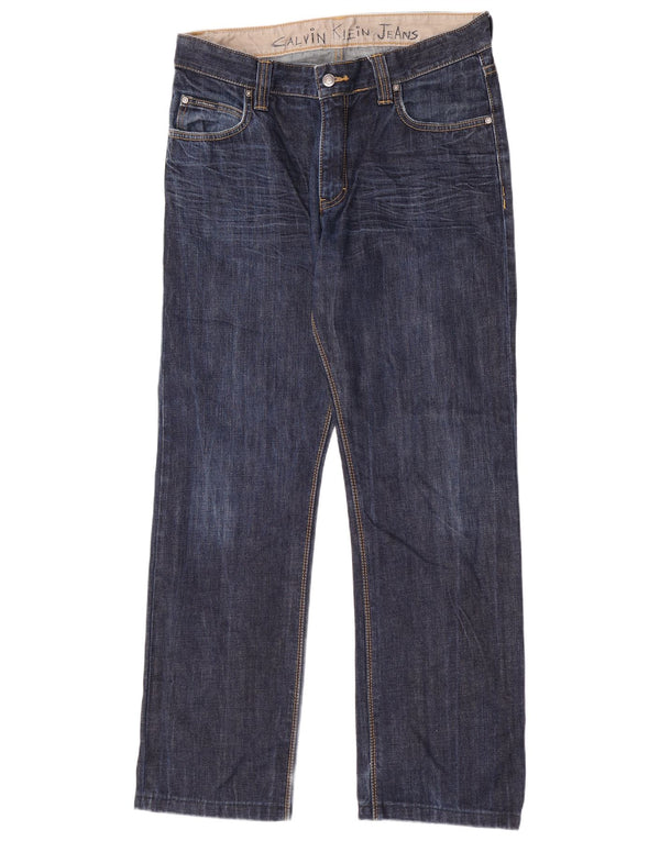 Damskie jeansy Calvin Klein Straight W33 L31 Granatowe