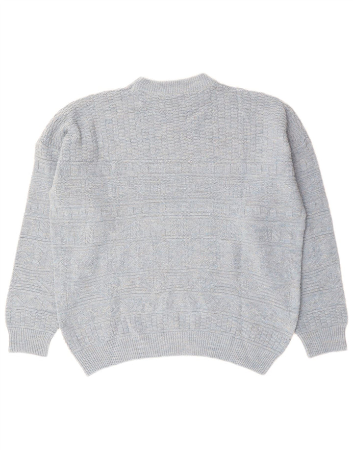 Vintage męski sweter z okrągłym dekoltem XL szary