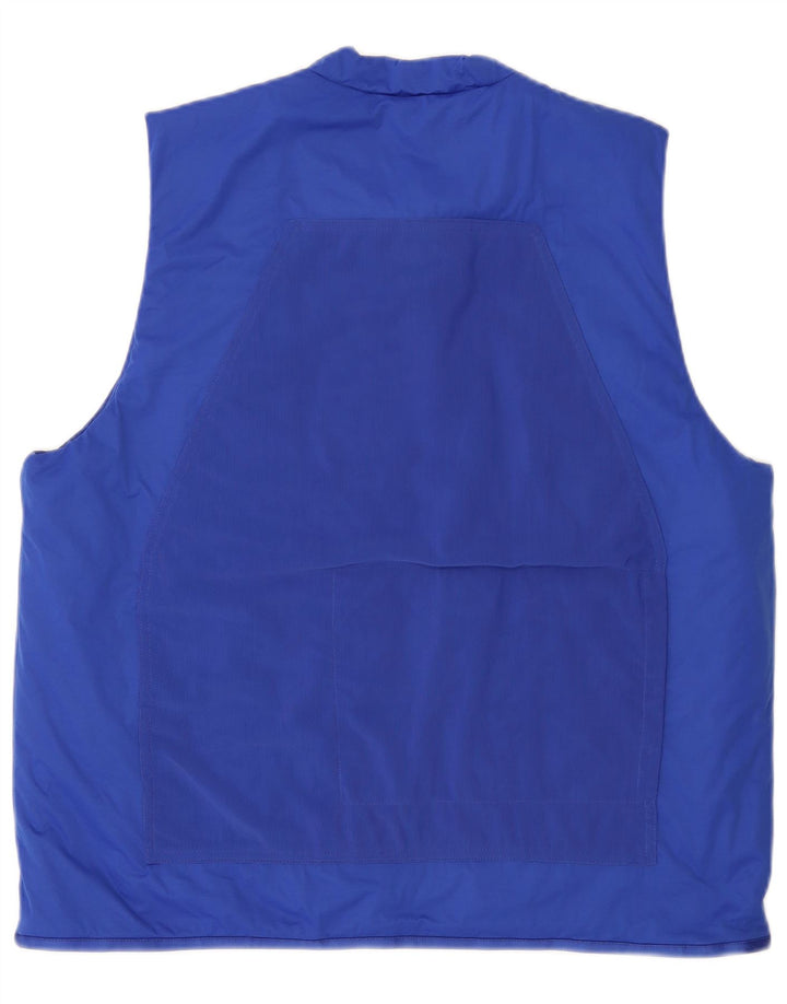 Męska bluza dresowa Adidas bez rękawów, duża, niebieska, poliamidowa