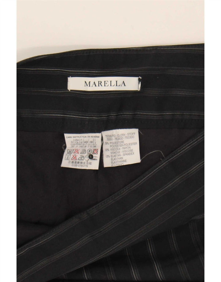 Damska mini spódniczka Marella UK 12 Medium W32 Granatowy poliester w prążki