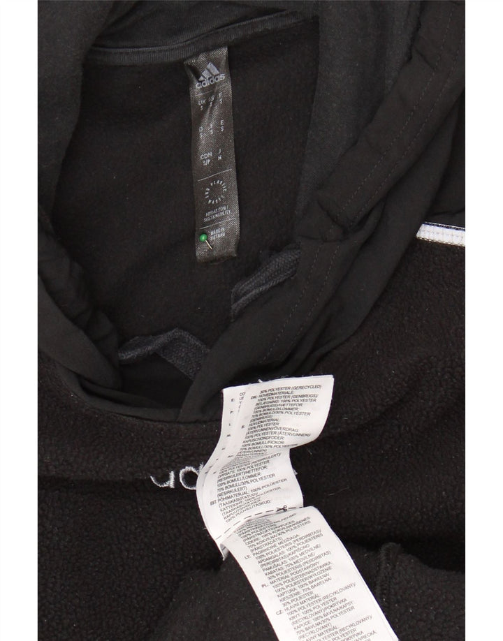 Męski sweter polarowy z kapturem ADIDAS, mały, czarny, poliestrowy