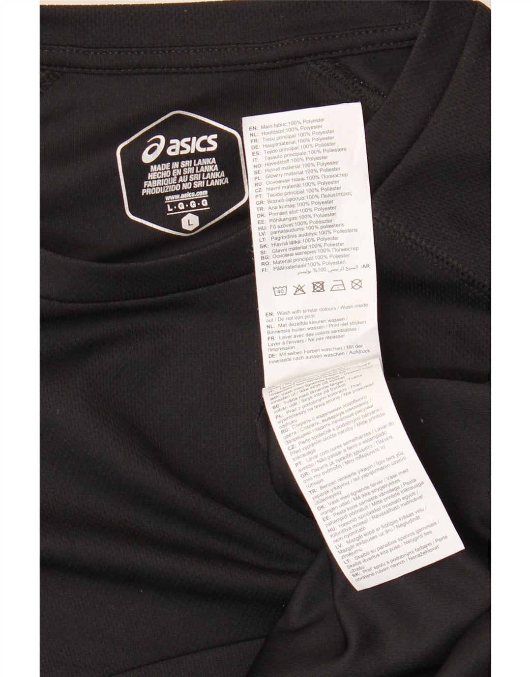 Męski T-shirt Asics, duży, czarny poliester