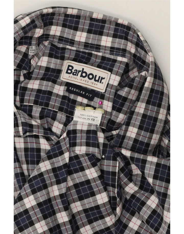 Koszula flanelowa męska Barbour XL, bawełniana, granatowa w kratkę