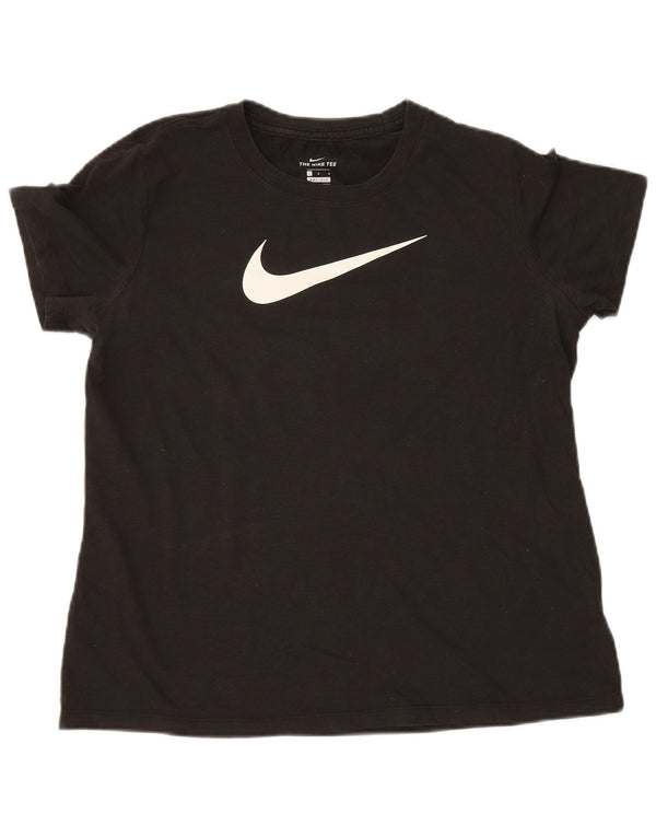 Damska koszulka Nike Dri Fit Graphic Top UK 16, duża czarna