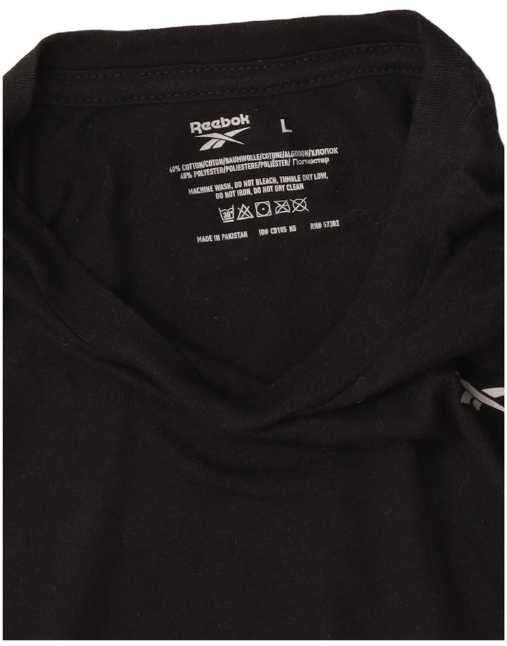 T-shirt męski Reebok, duży, czarny, bawełniany