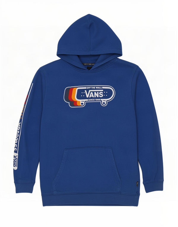 Vans Boys Graphic Hoodie Jumper 14-15 Years XL Blue Cotton