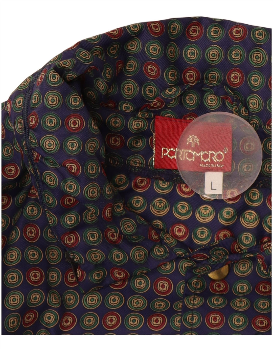 Męska kurtka bomberka oversize VINTAGE UK 40, duża, niebieska w kropki
