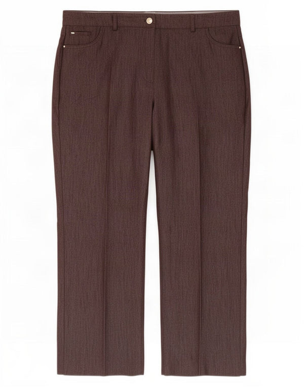 Marks & Spencer Damskie proste spodnie codzienne UK 18 XL W38 L27 Brązowe