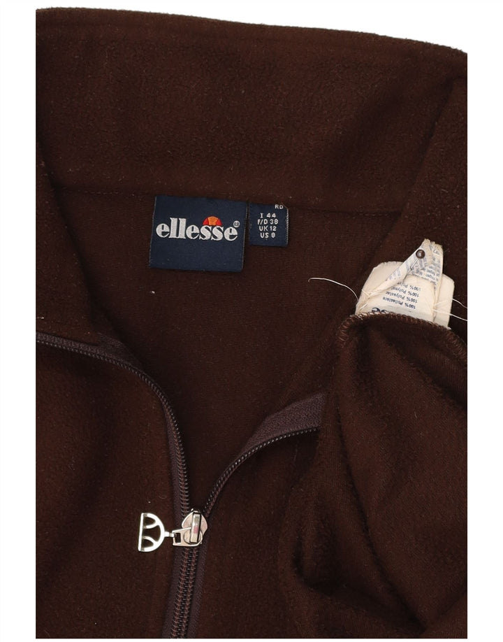Damski sweter polarowy oversize z zamkiem błyskawicznym ELLESSE UK 12, średni brąz
