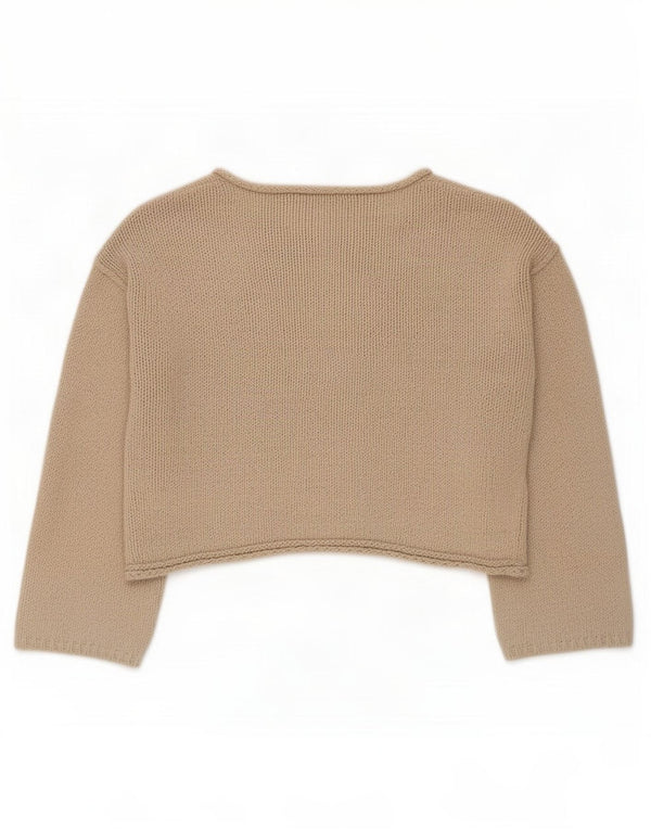 Sweter damski Zara Crop Oversize Cardigan UK 10 Small Beżowy Bawełniany