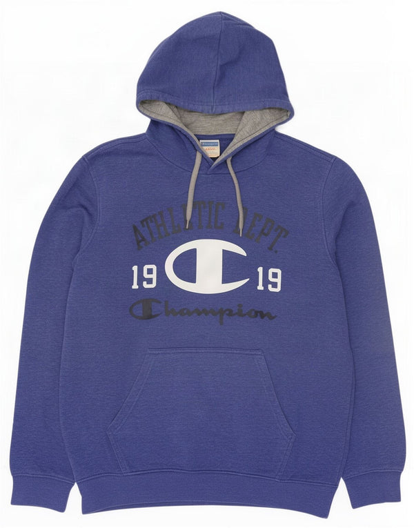 Męski sweter z kapturem Champion Graphic, duży, niebieski, bawełniany