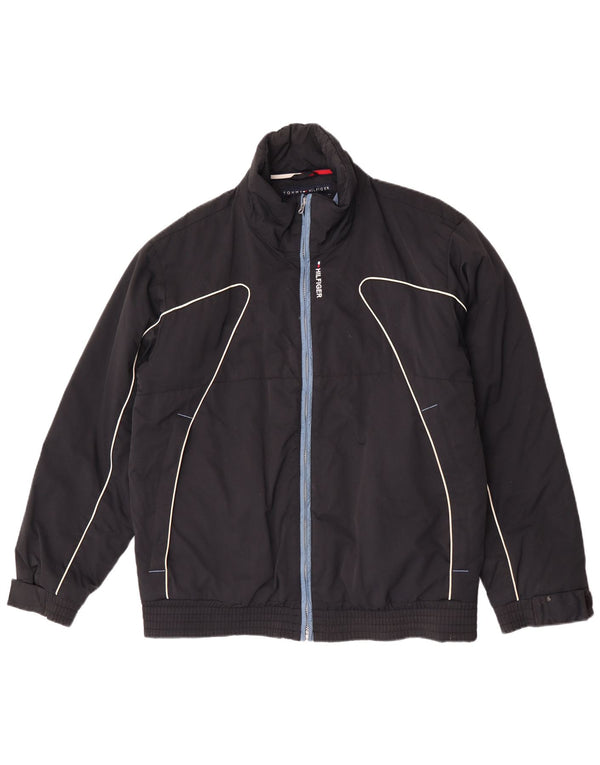 Męska kurtka wiatrówka Tommy Hilfiger UK 40 w duże czarne sportowe paski