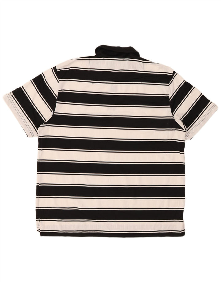 Męska koszulka polo do rugby IZOD, duża, czarna, poliestrowa w paski