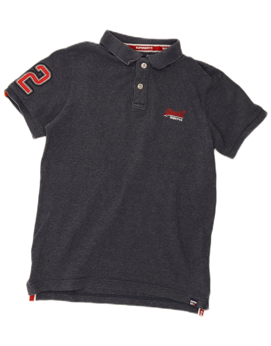 Męska koszulka polo Superdry z grafiką, duża, granatowa, bawełniana