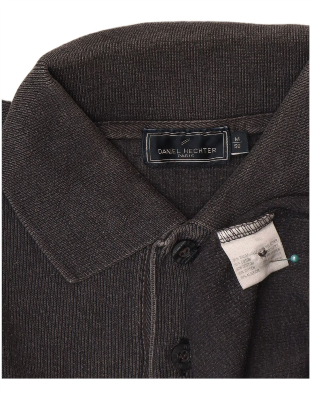 Męski sweter polo Daniel Hechter IT 50, średnioszary, bawełniany