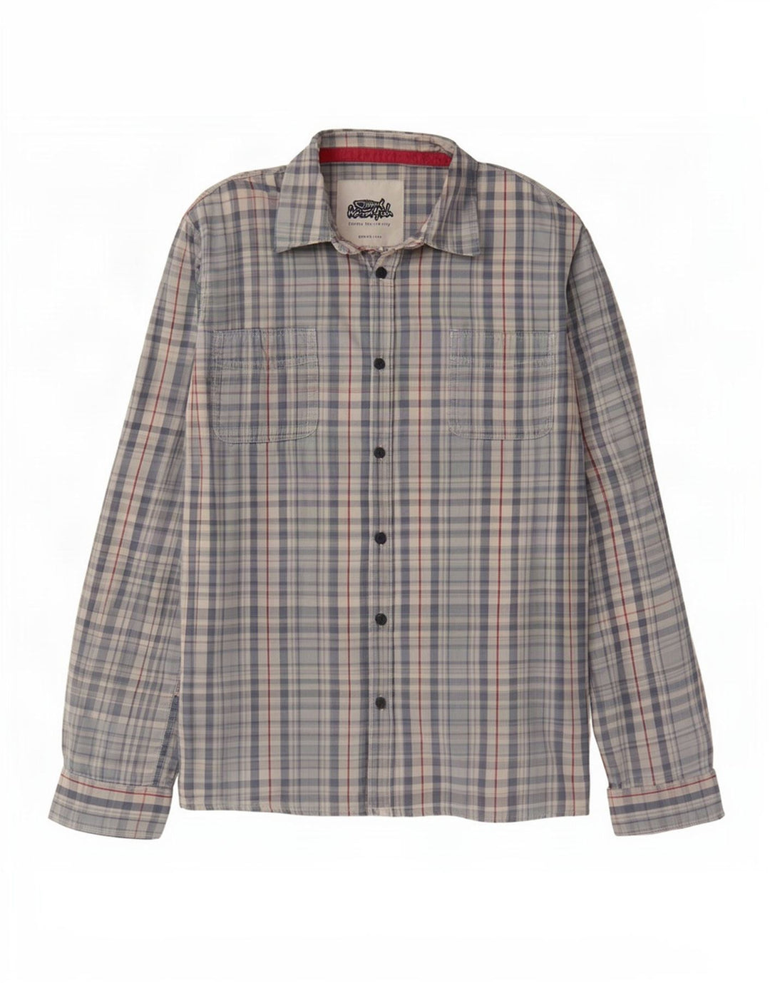 Koszula flanelowa męska Weird Fish 2XL, niebieska, bawełniana w kratę