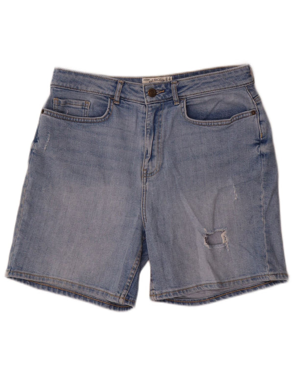 Damskie spodenki jeansowe Fat Face w trudnej sytuacji UK 12 Medium W30, niebieska bawełna