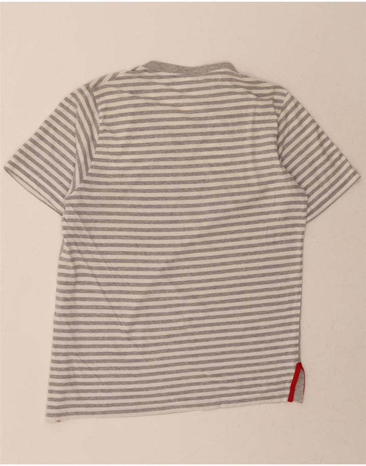 VINTAGE Mens T-Shirt Top IT 52 Large Grey Striped Cotton Vintage Vintage and Second-Hand Vintage from Messina Hembry 