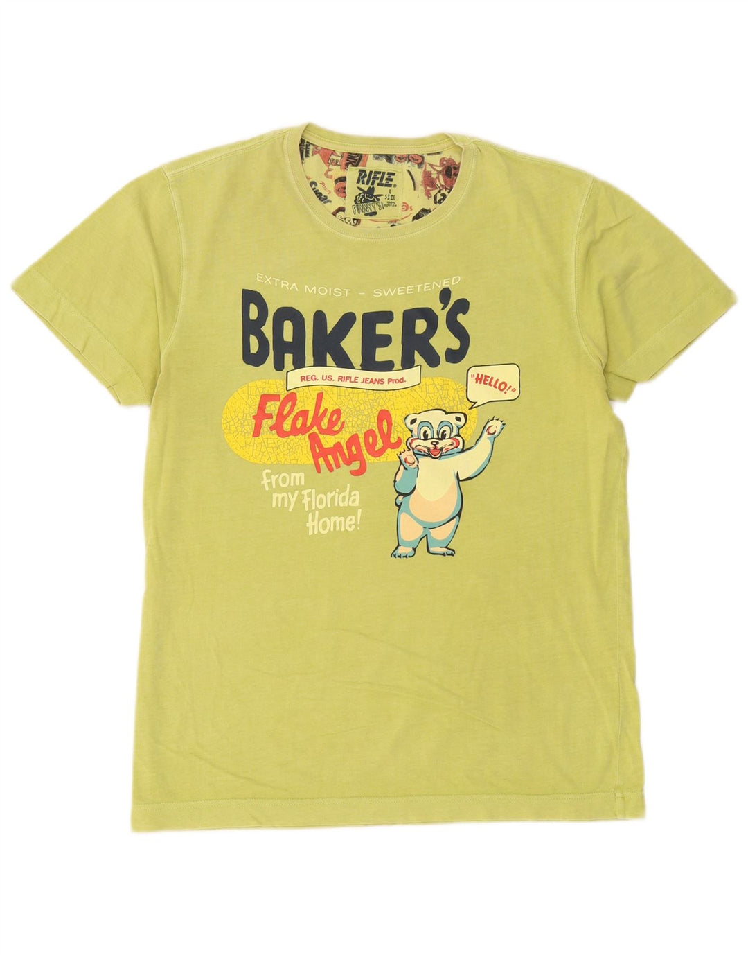 Męski T-shirt z grafiką Rifle, duży, zielony, bawełniany