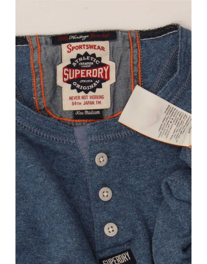 Męski top Superdry z długim rękawem, średnioniebieski, bawełniany