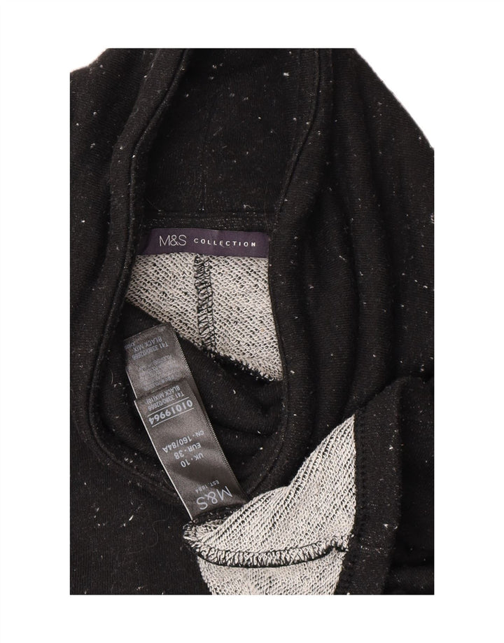 MARKS & SPENCER Womens Sweatshirt Jumper UK 10 Small Black Flecked Vintage Marks & Spencer and Second-Hand Marks & Spencer from Messina Hembry 