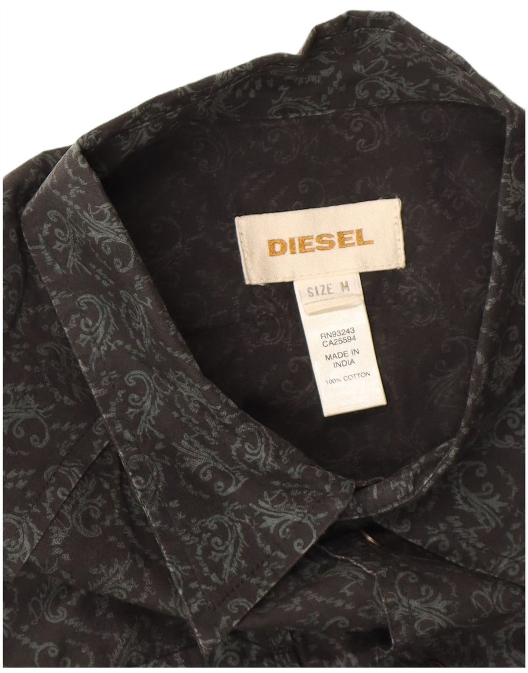 Koszula męska Diesel, średnia czarna, bawełniana paisley