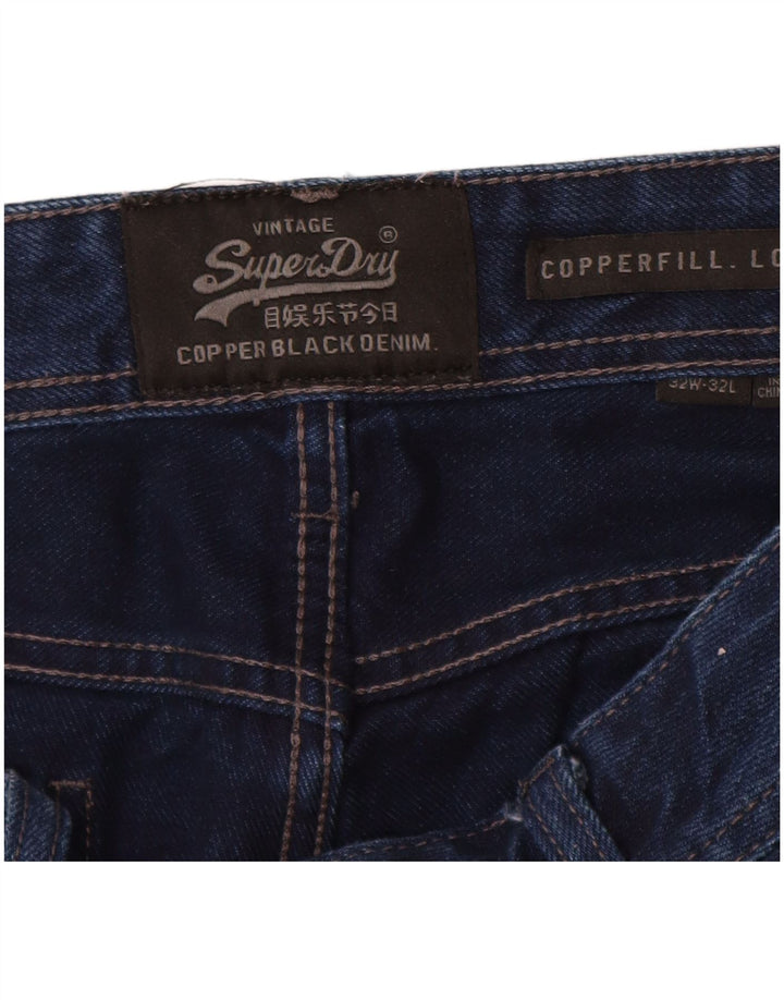 SUPERDRY Męskie jeansy slim fit Copperfill W32 L32 Granatowa bawełna