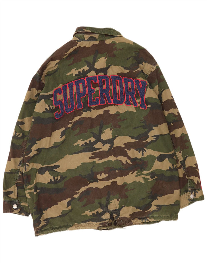 Damska kurtka użytkowa Superdry Graphic UK 14, duży kamuflaż khaki
