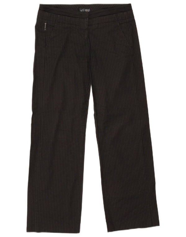 Spodnie damskie ARMANI Straight Chino W32 L30 Czarne bawełniane w prążki