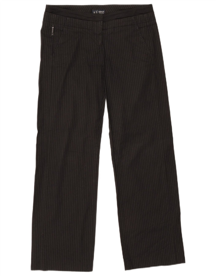 Spodnie damskie ARMANI Straight Chino W32 L30 Czarne bawełniane w prążki