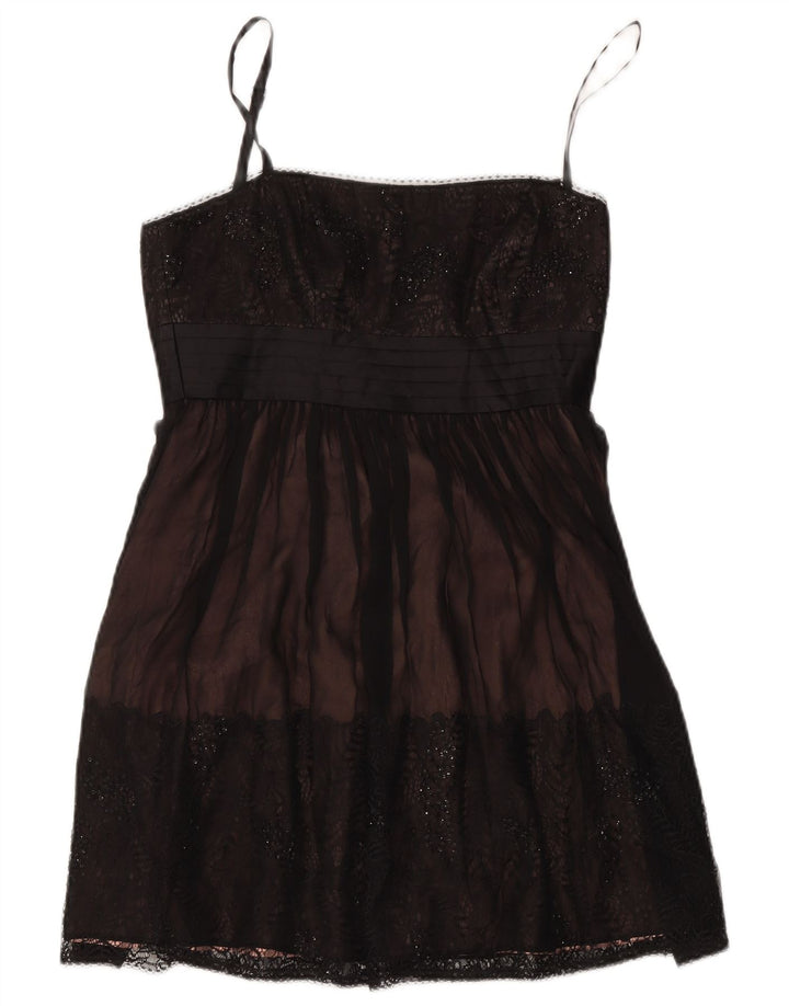 BCBGMAXAZRIA Damska krótka sukienka z odkrytymi ramionami UK 8, mała czarna