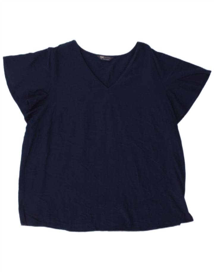 Bluzka damska Marks & Spencer UK 20 2XL Granatowa wiskoza