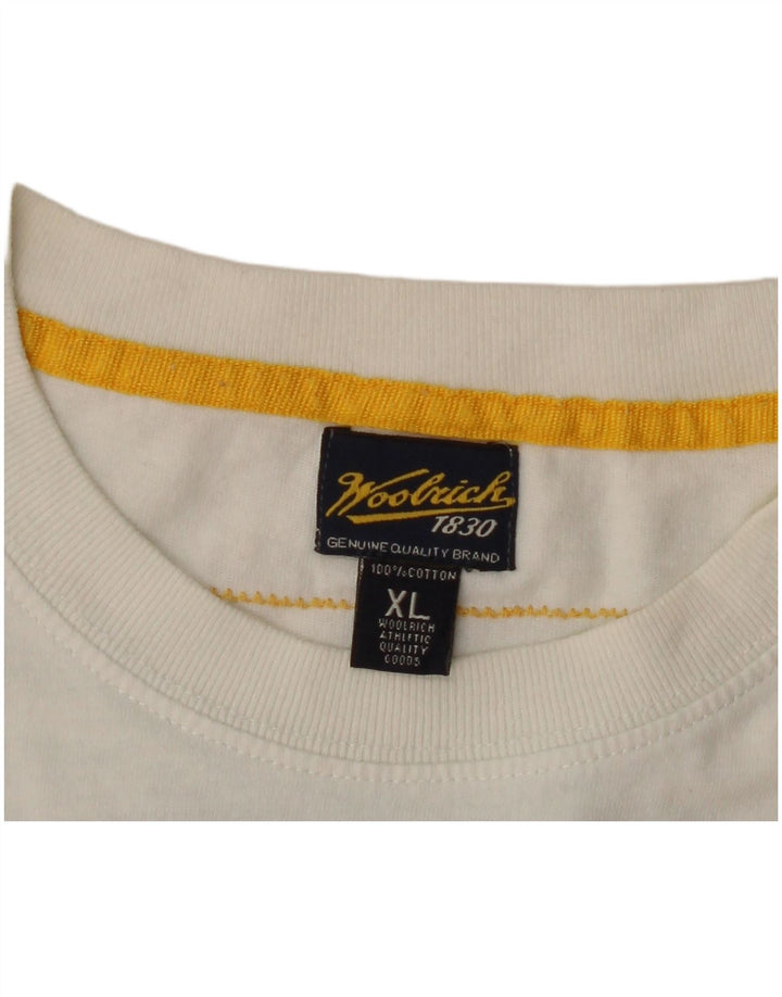Męska koszulka z grafiką Woolrich Top XL, biała bawełna
